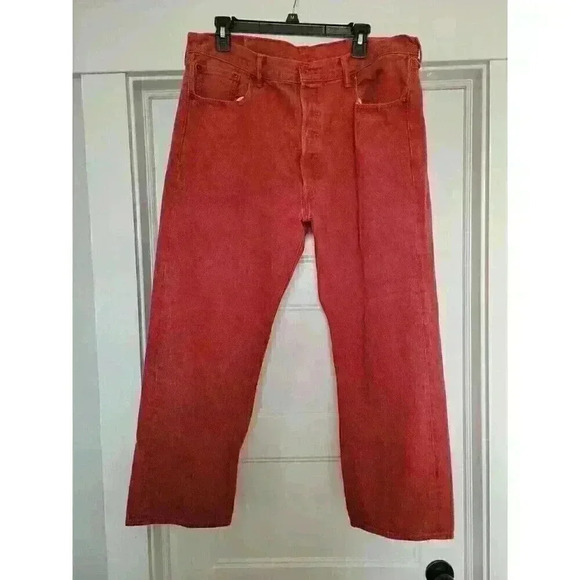 VTG USA LEVIS 501XX #501-0000 MENS 40x30 BUTTON COTTON DENIM RED TAB REd JEANS - Picture 1 of 5